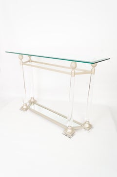 Glass and Lucite Console Table France, C.1970