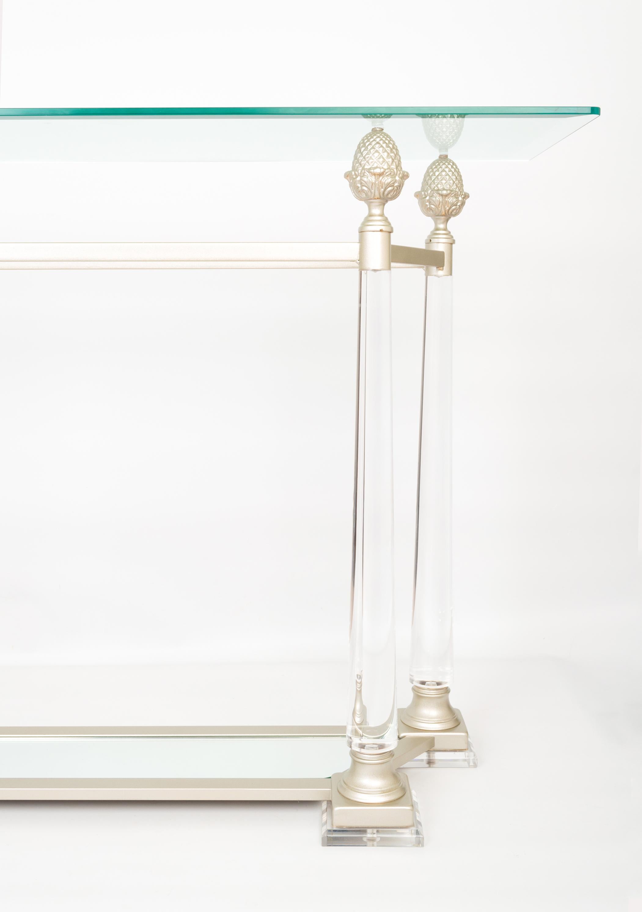 Glass and Lucite Console Table France, C.1970 1