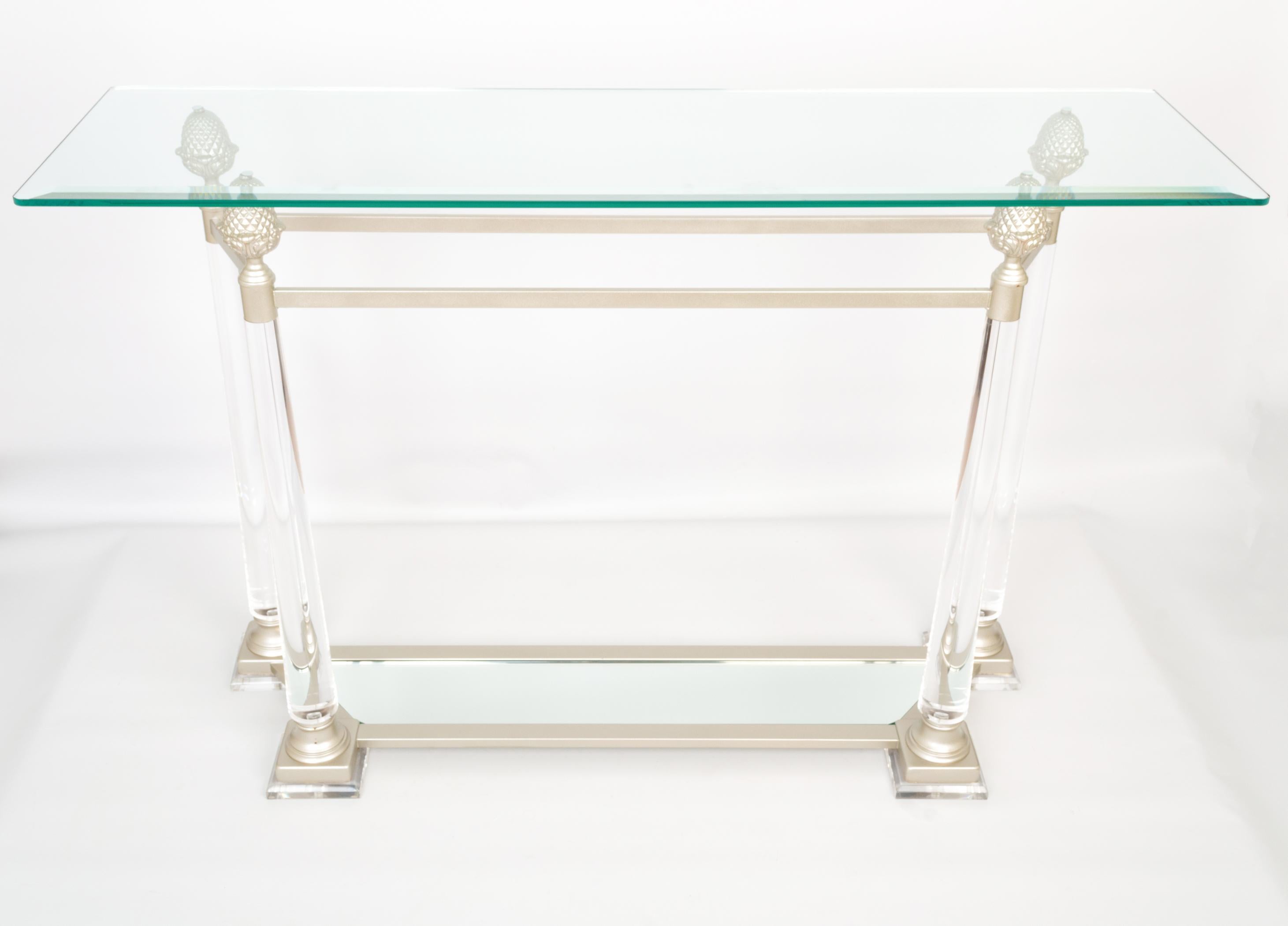 Glass and Lucite Console Table France, C.1970 2