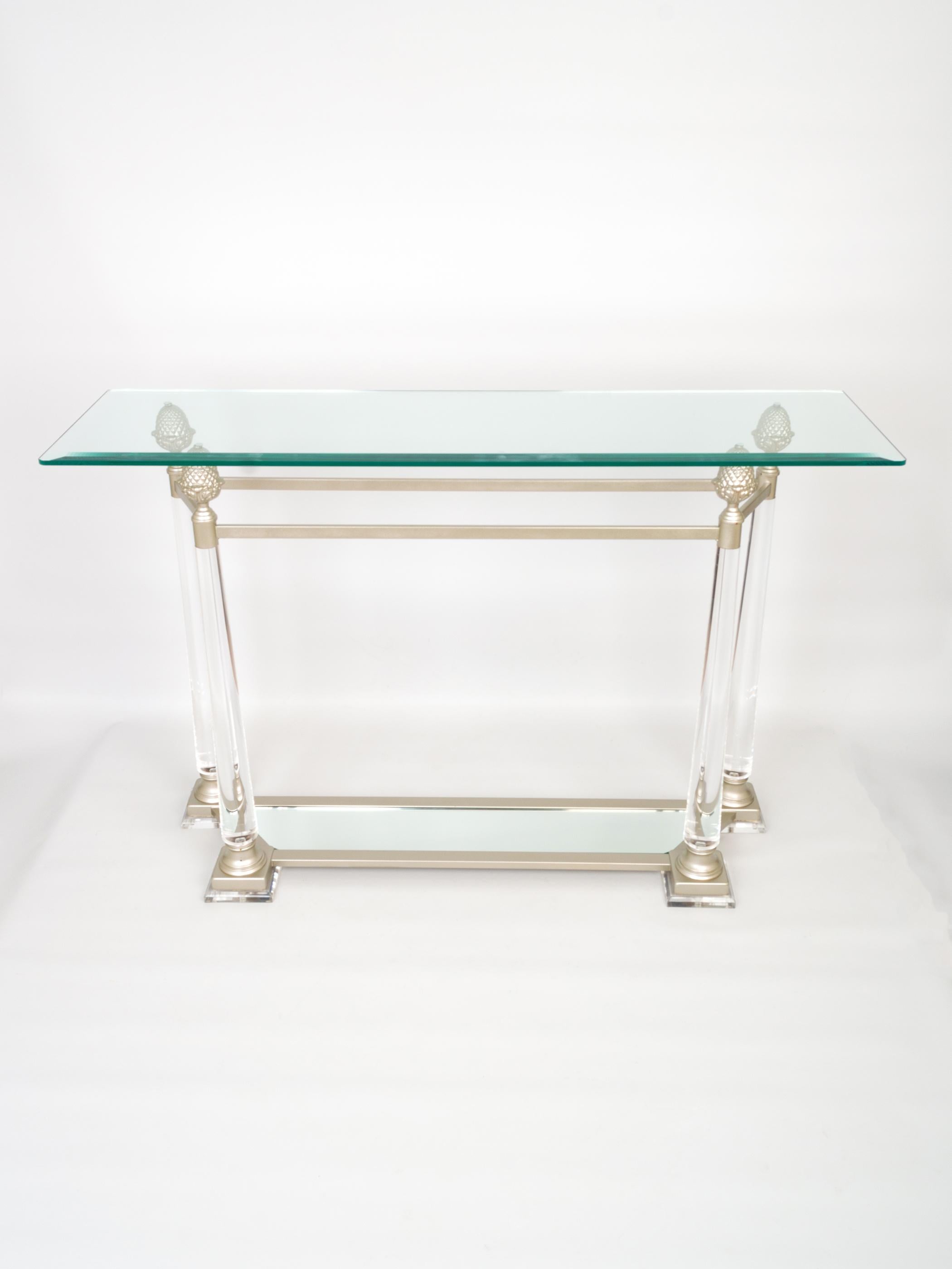Glass and Lucite Console Table France, C.1970 3