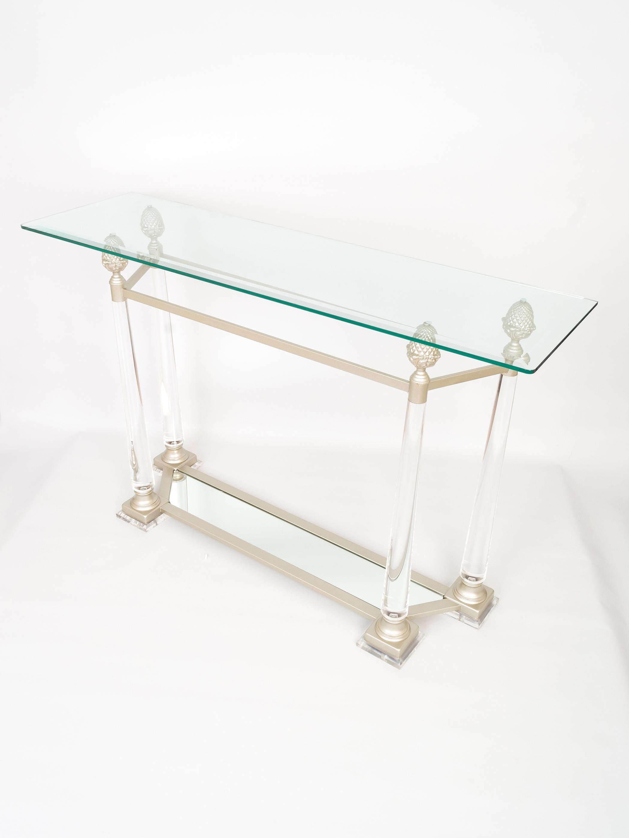 Glass and Lucite Console Table France, C.1970 4