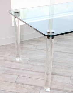 Glass and Lucite Dining Table by Pace