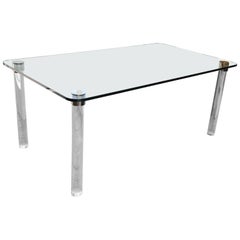 Glass and Lucite Dining Table by Pace