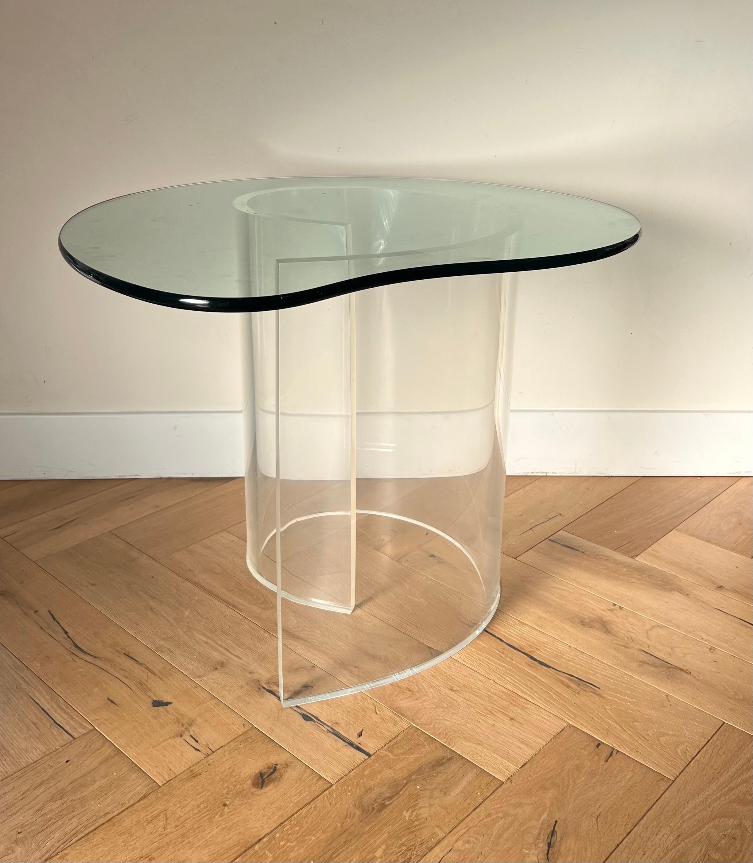 Glass and lucite “Snail” table attr Vladimir Kagan, 1970s 8