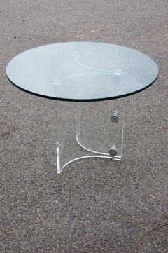 Glass and Lucite Table by Vladimir Kagan