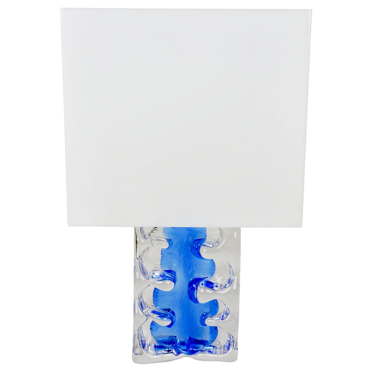 Tischlampe aus Glas und Lucite von Daum France, 1970er Jahre