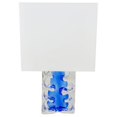Glass and Lucite Table Lamp by Daum France 1970s