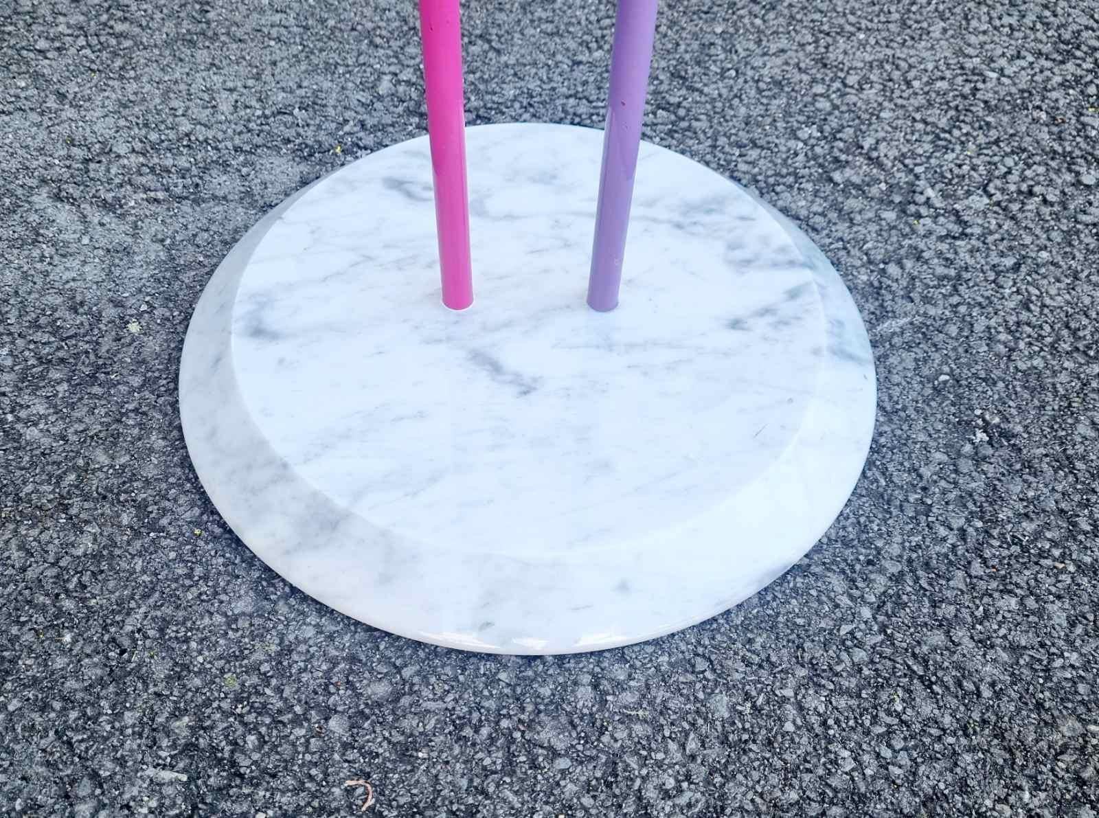 Glass and Marble Side Table Designed by Vico Magistretti for Cattelan, Italy 80s For Sale 2