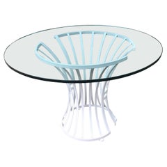 Glass and Metal 1960s Round Table