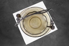Glass and metal Art Deco Fruit Bowl, France 1920s