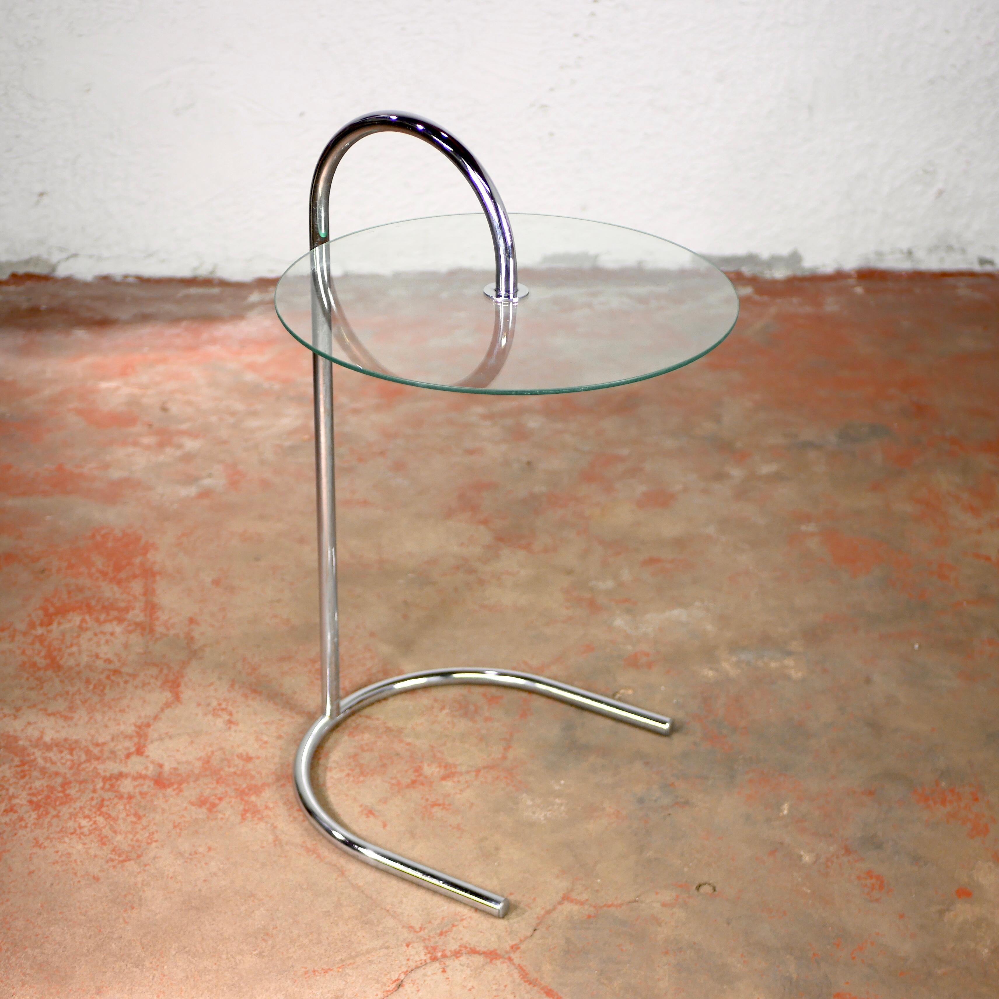 Glass and Metal Bauhaus Style Side Table from Ikea, 1980s 1