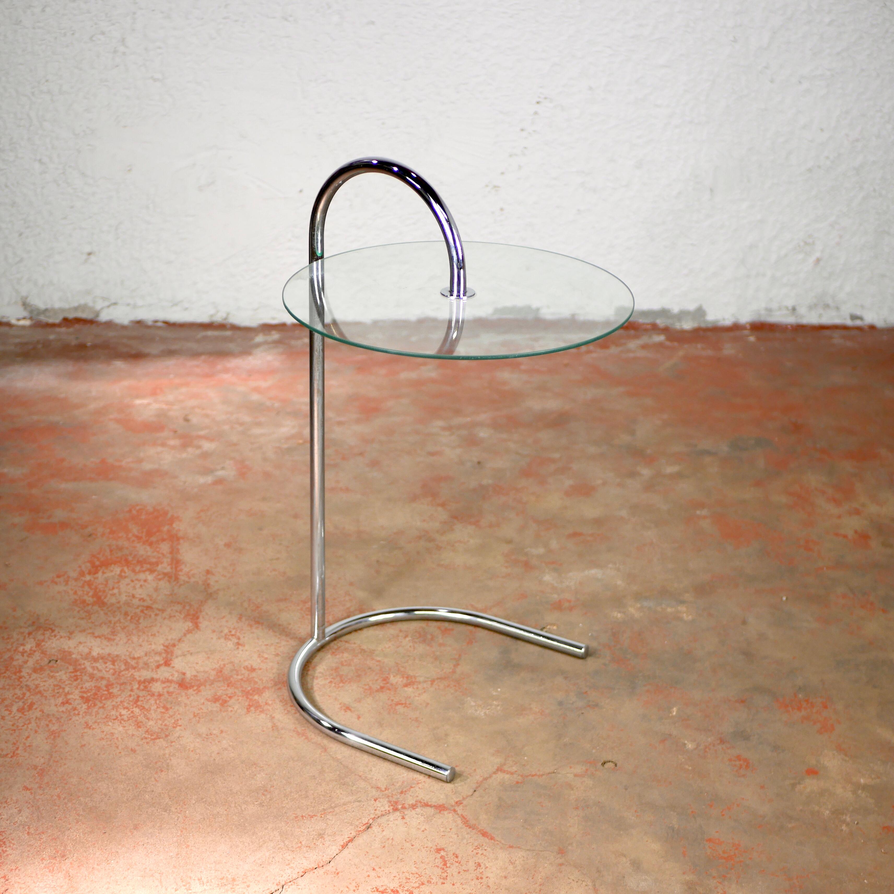 Glass and Metal Bauhaus Style Side Table from Ikea, 1980s 2