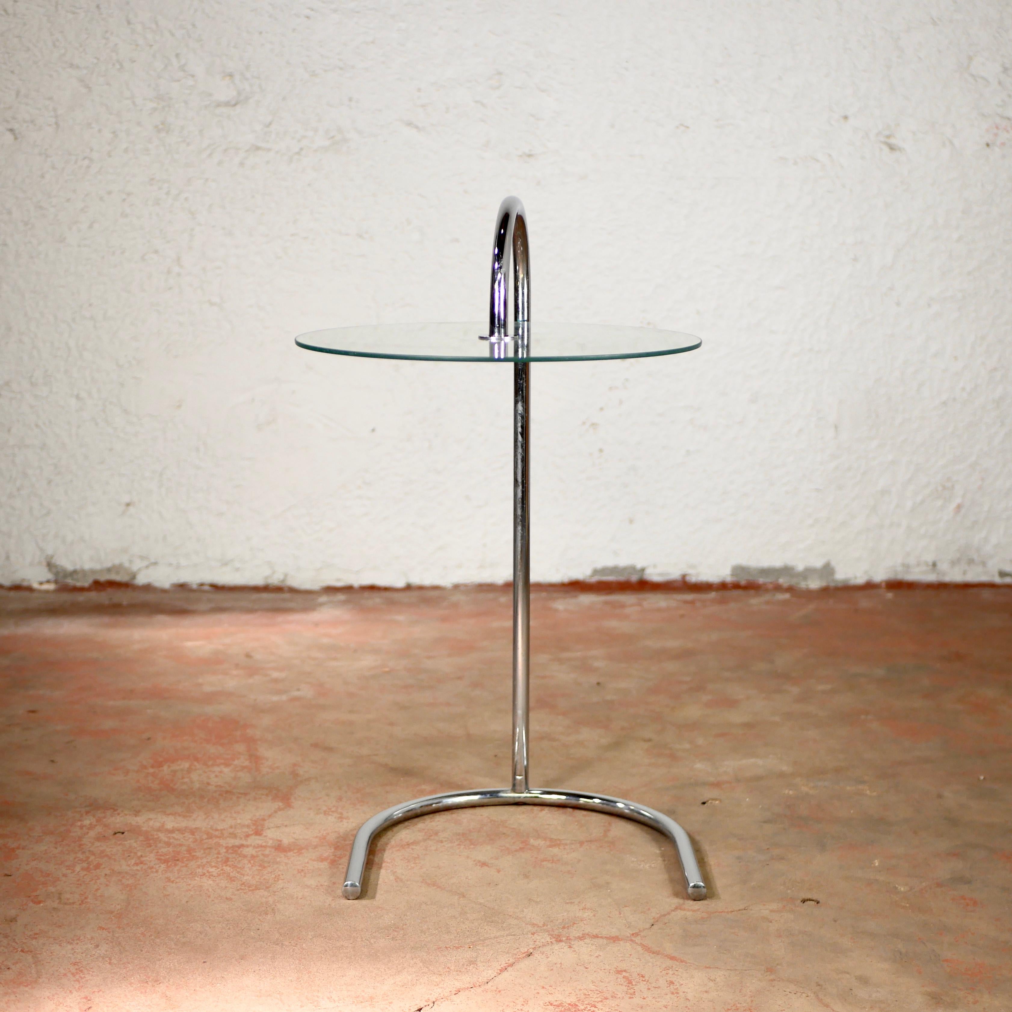 Glass and Metal Bauhaus Style Side Table from Ikea, 1980s 5