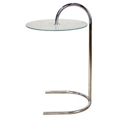 Table d'appoint en verre et métal de style Bauhaus d'Italie, années 1980