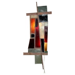 Glass and metal big sconce