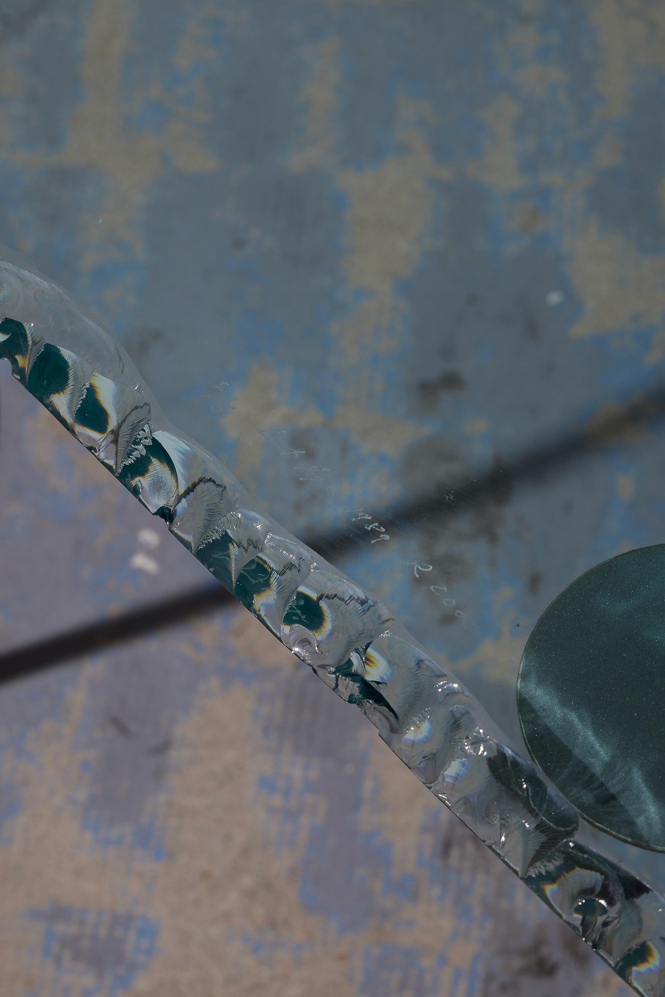 Chaise en verre et métal en vente 9