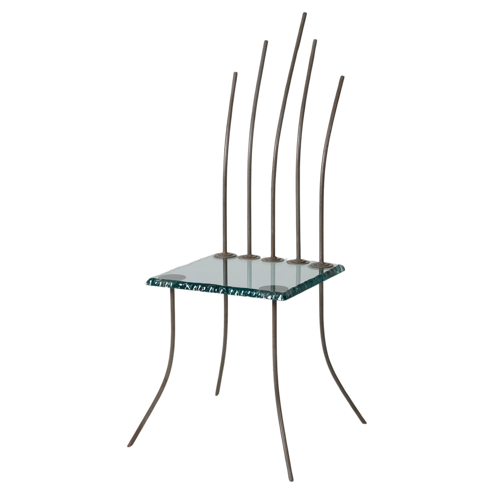 Glass and metal chair
