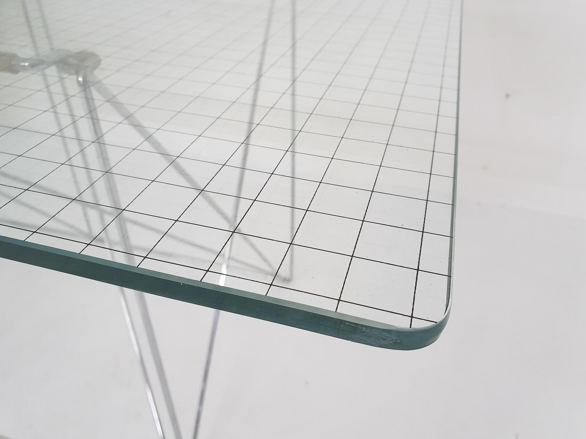 Glass and Metal Dining Table by Max Sauze 1970's For Sale 3