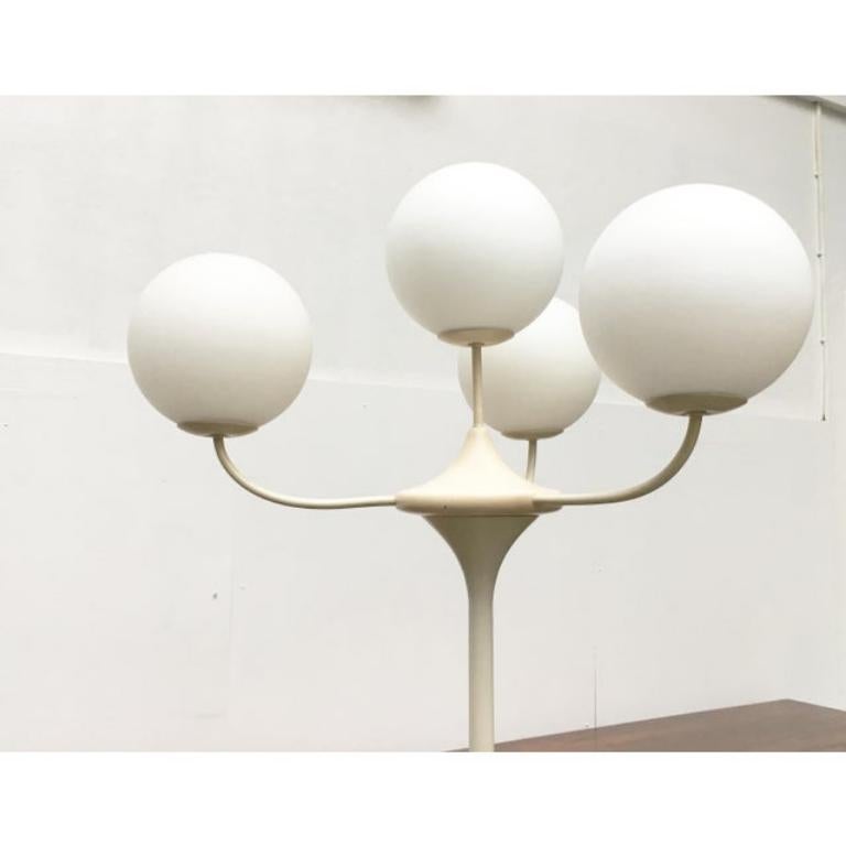 Lampada da terra in vetro e metallo di E.R. Nele per Temde, anni '60 in vendita 4