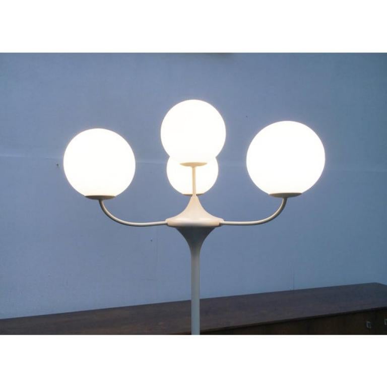 Mid-Century moderno Lampada da terra in vetro e metallo di E.R. Nele per Temde, anni '60 in vendita
