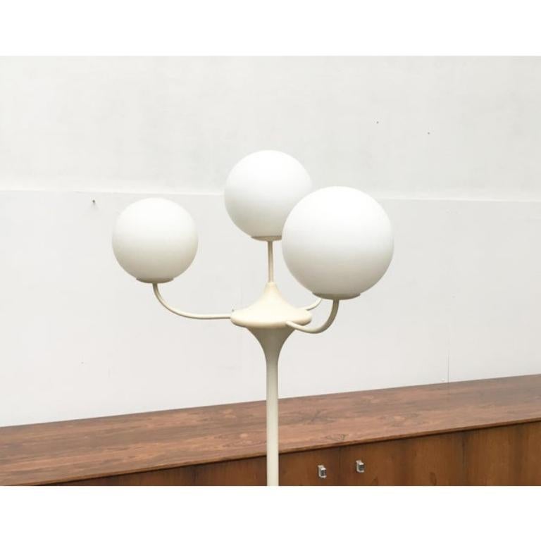 Lampada da terra in vetro e metallo di E.R. Nele per Temde, anni '60 In condizioni ottime in vendita a Hamburg, DE