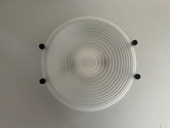 Glass and Metal Flush Mount Ceiling Light by F. Fabian, 1970s, Italy