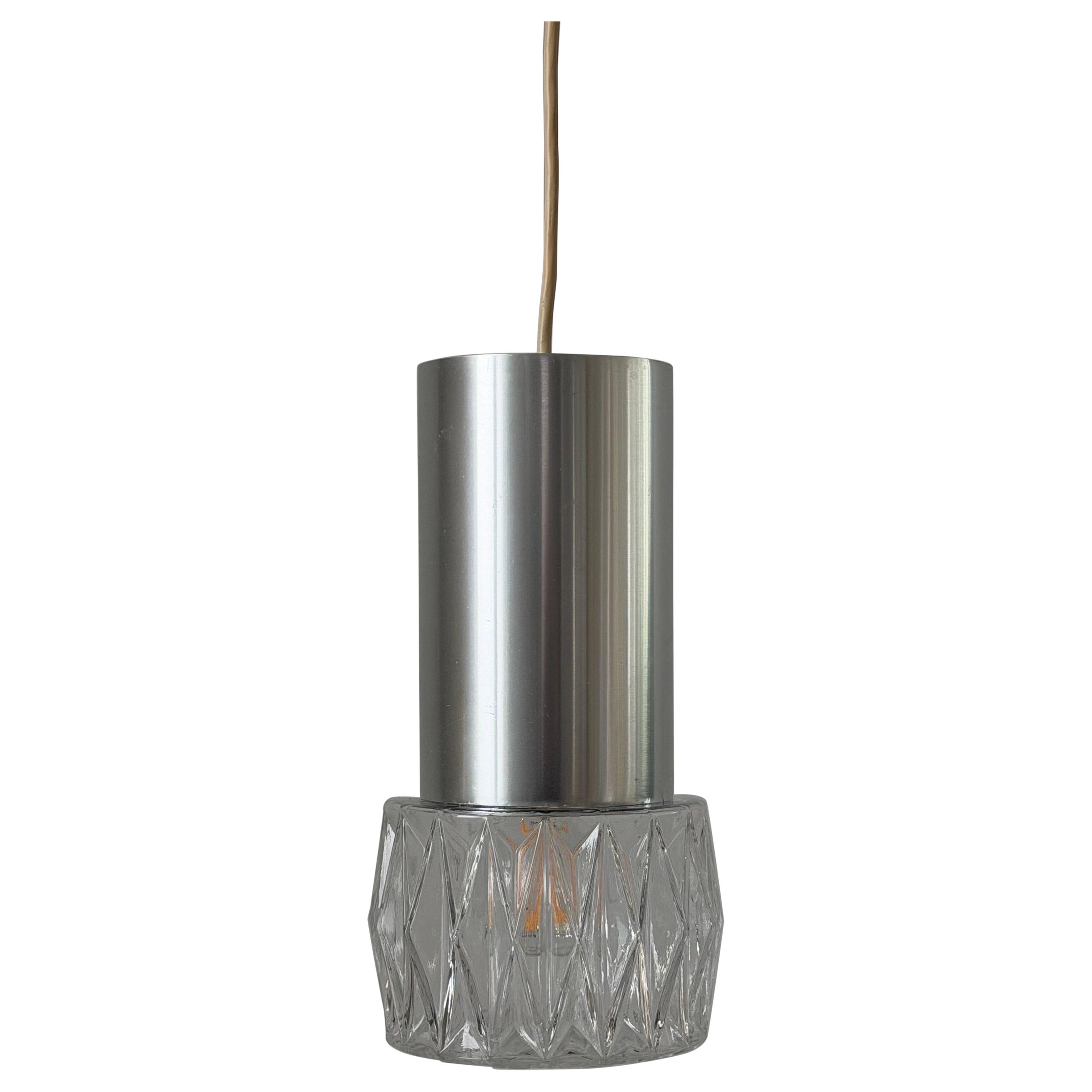 Glass and Metal Frame Ceiling Lamp, 1960s, Germany For Sale