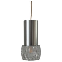 Glass and Metal Frame Ceiling Lamp, 1960s, Germany
