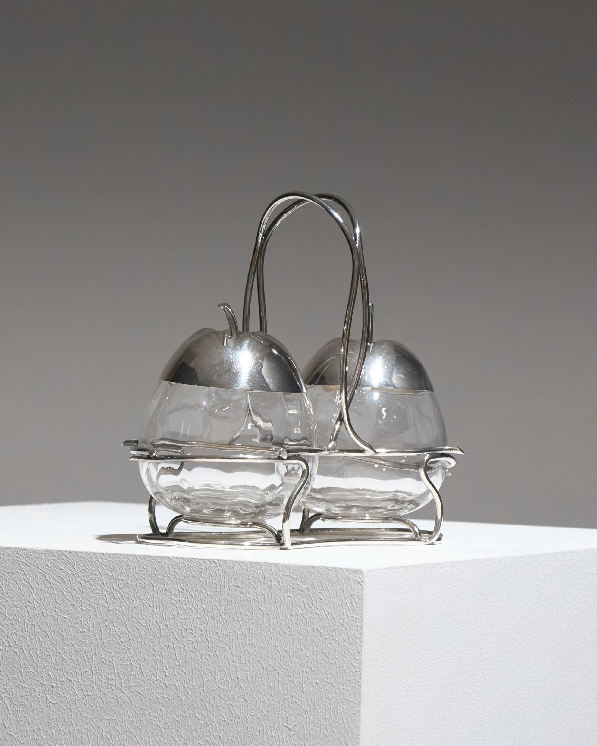 Glass and Metal Jam Server, 1970s Desconocido en venta