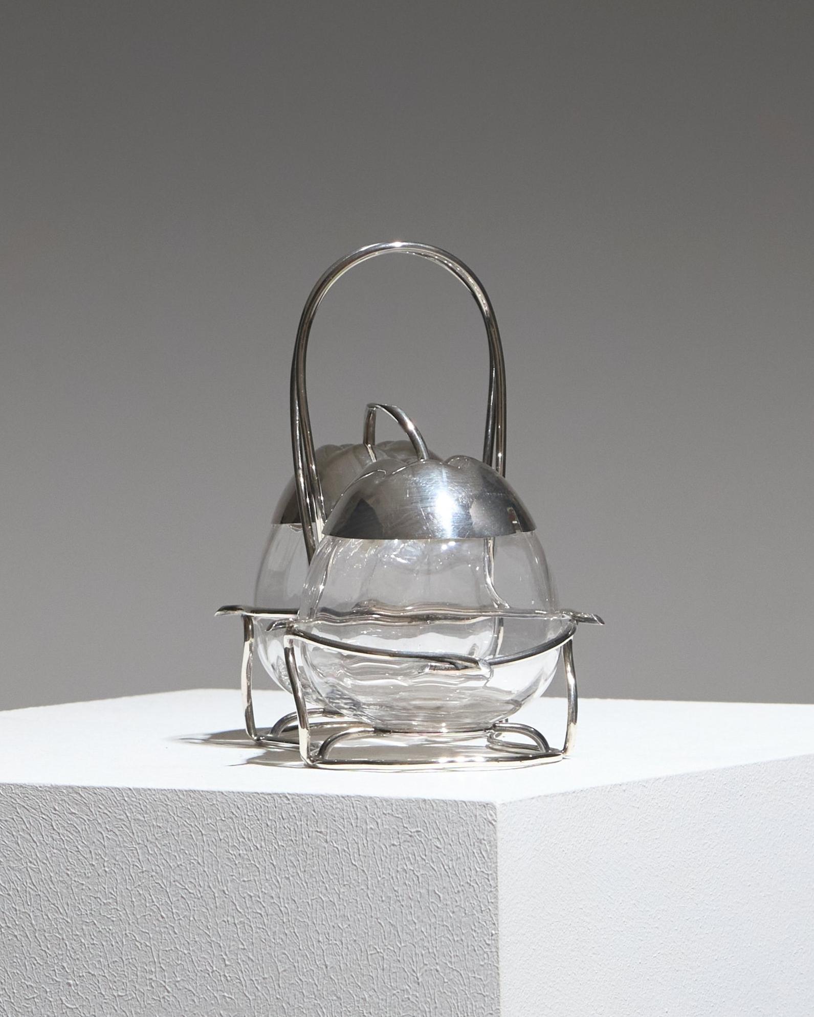Glass and Metal Jam Server, 1970s siglo XX en venta