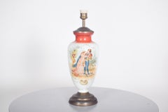 Glass and Metal Lamp in the Shape of a Jar