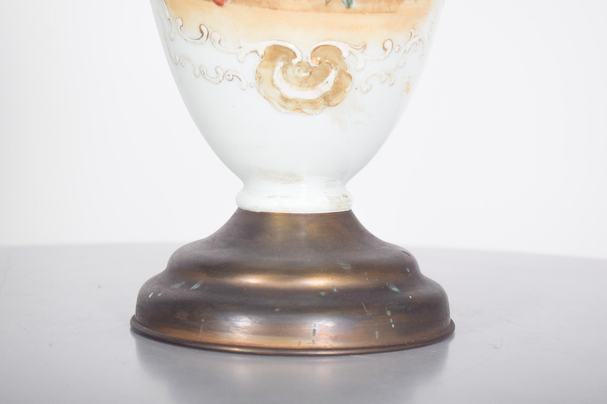 Lampe en verre et métal en forme de jarre Abîmé - En vente à Lisboa, Lisboa