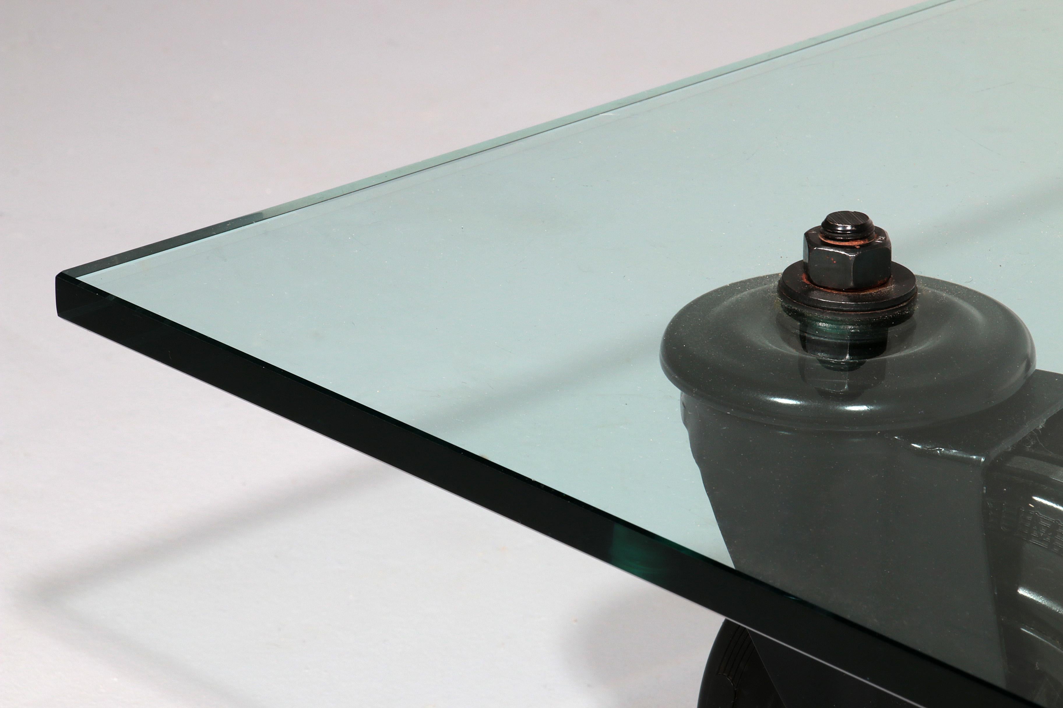 Niedriger Tisch aus Glas und Metall, zugeschrieben Gae Aulenti für Fontana Arte, 1970er Jahre im Angebot 2