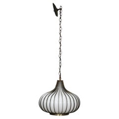 Glass and Metal Onion Chandelier by Litecraft of Califiornia c 1970's