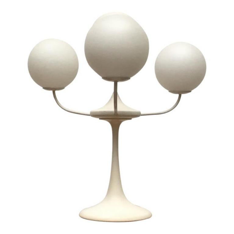 Tischlampe aus glas und metall von E.R. Nele für Temde, 1960er Jahre im Angebot