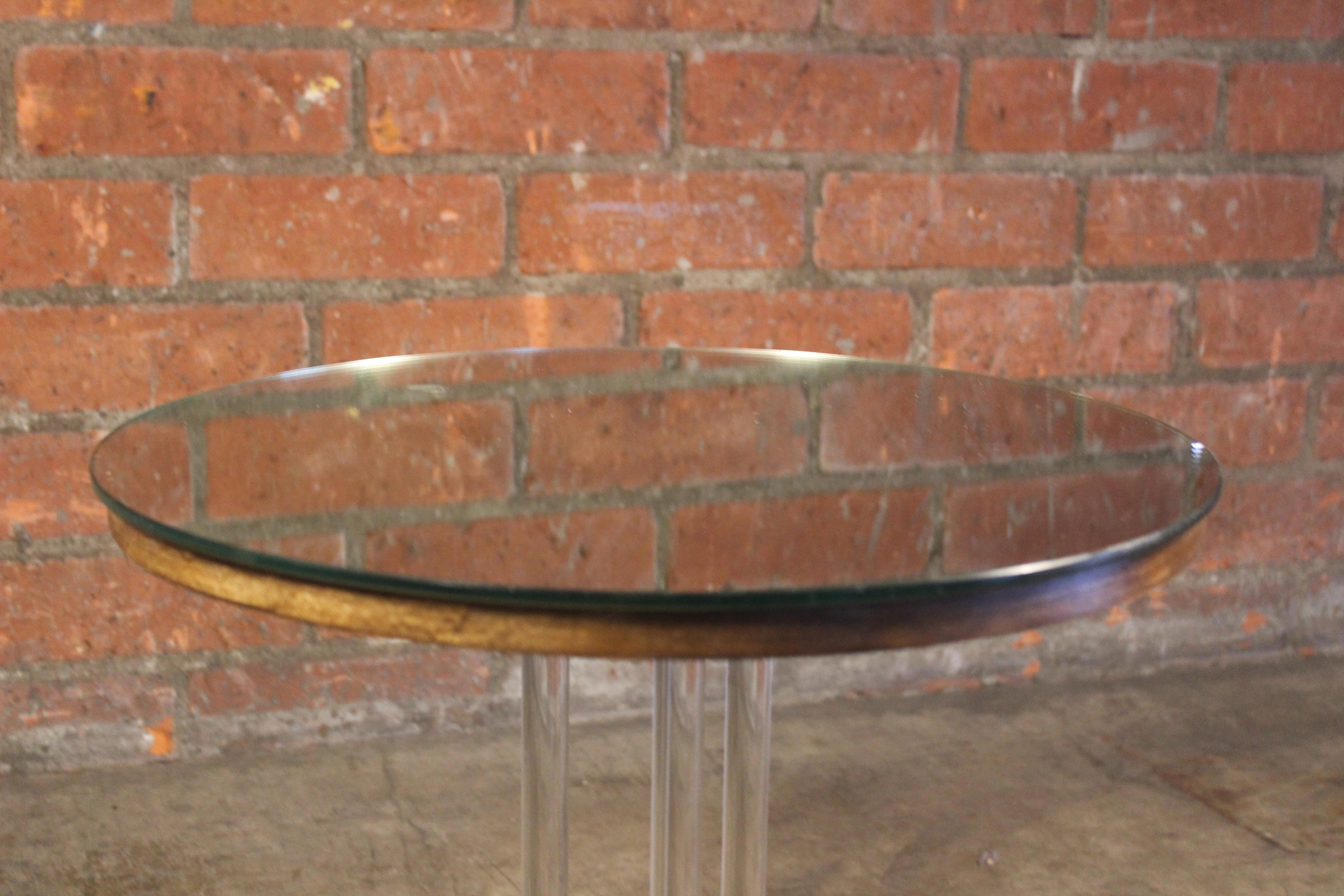 Glass and Mirror Side Table with Brass Accents, France, 1940s 7