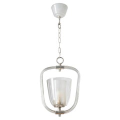 Glass and Nickel Lantern, circa 1940