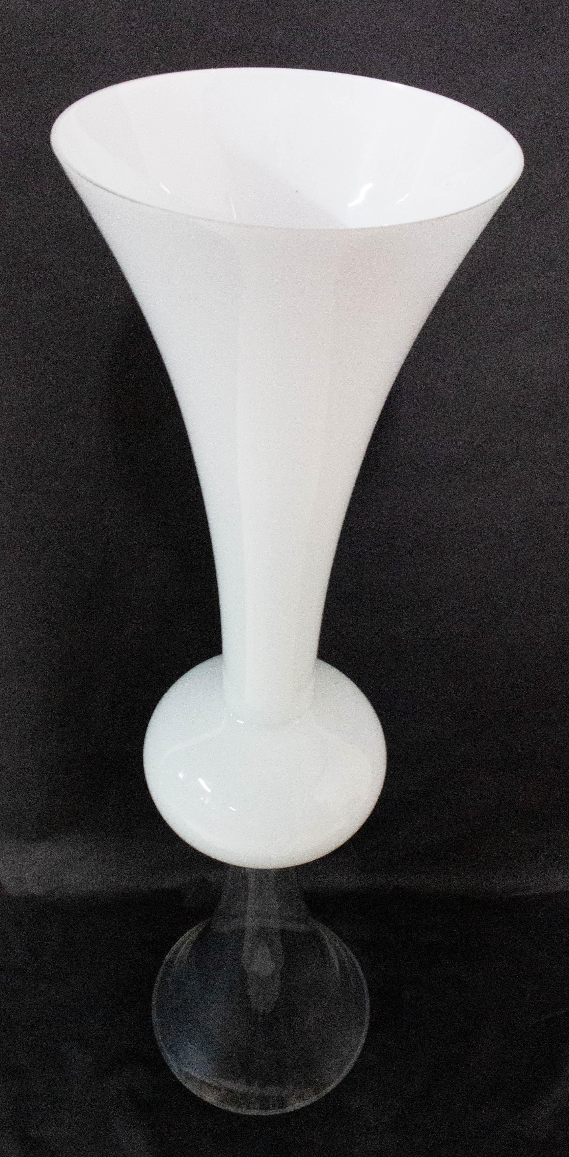 Contemporary Glass and Opaline Reversible Vase French, 21st Century For Sale