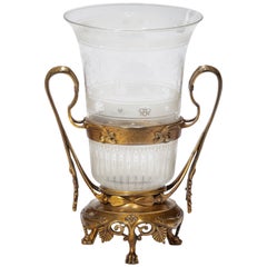Antique Glass and Ormolu Vase by the Barbedienne Foundry