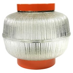 Glass and Painted Steel Eastern European Space Age Style Table Lamp, 1960's