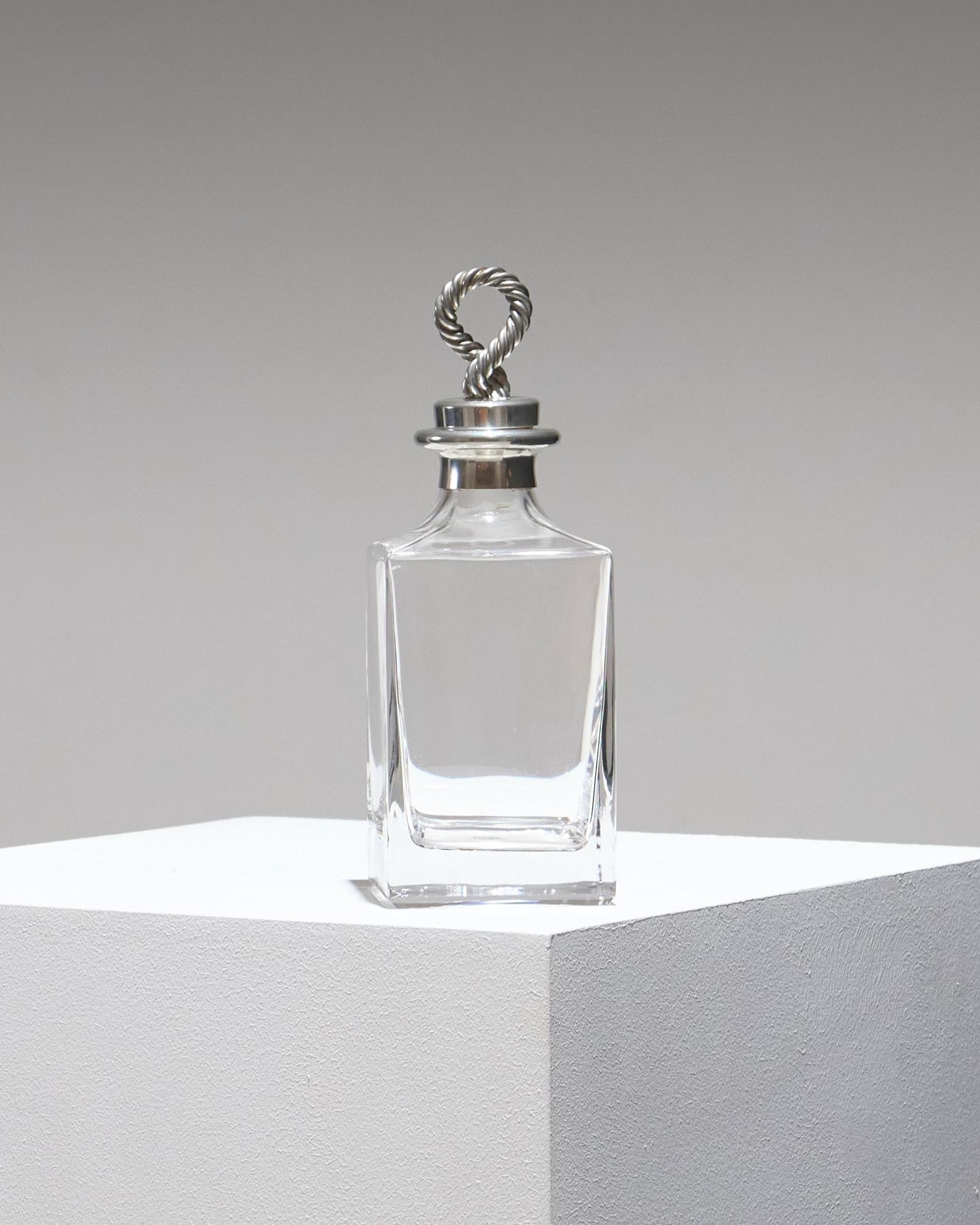 Mid-Century Modern Glass and Pewter Carafe, 1960s For Sale