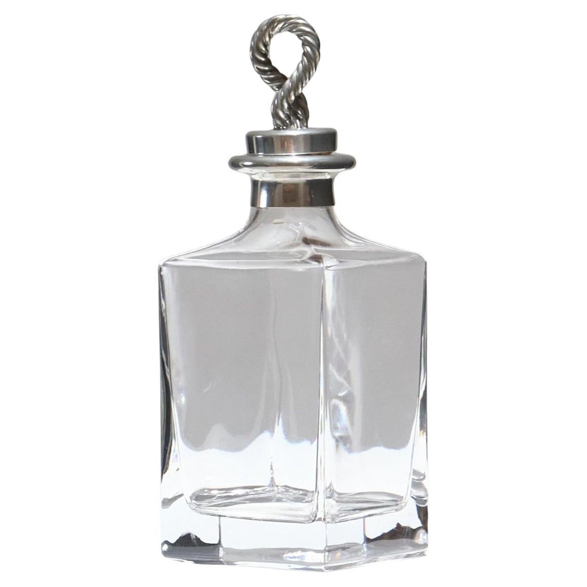 Glass and Pewter Carafe, 1960s For Sale