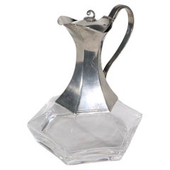 Glass and Pewter Wine Decanter att. to Jean Goadere