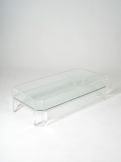 Glass and Plexiglass Coffee Table 1970s