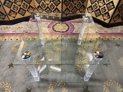 Glass and plexiglass side table