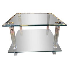 Glass and plexiglass side table