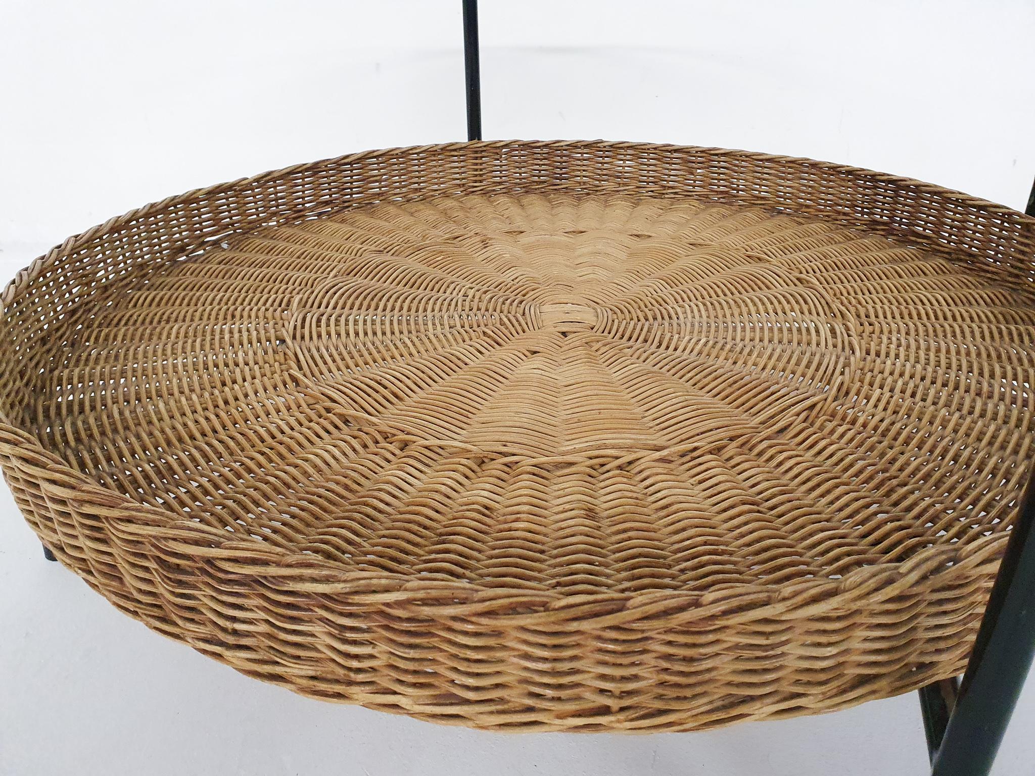 Glass and Rattan Coffee Table in the Manor of Rudolf Wolff for Rohe Noordwolde For Sale 6