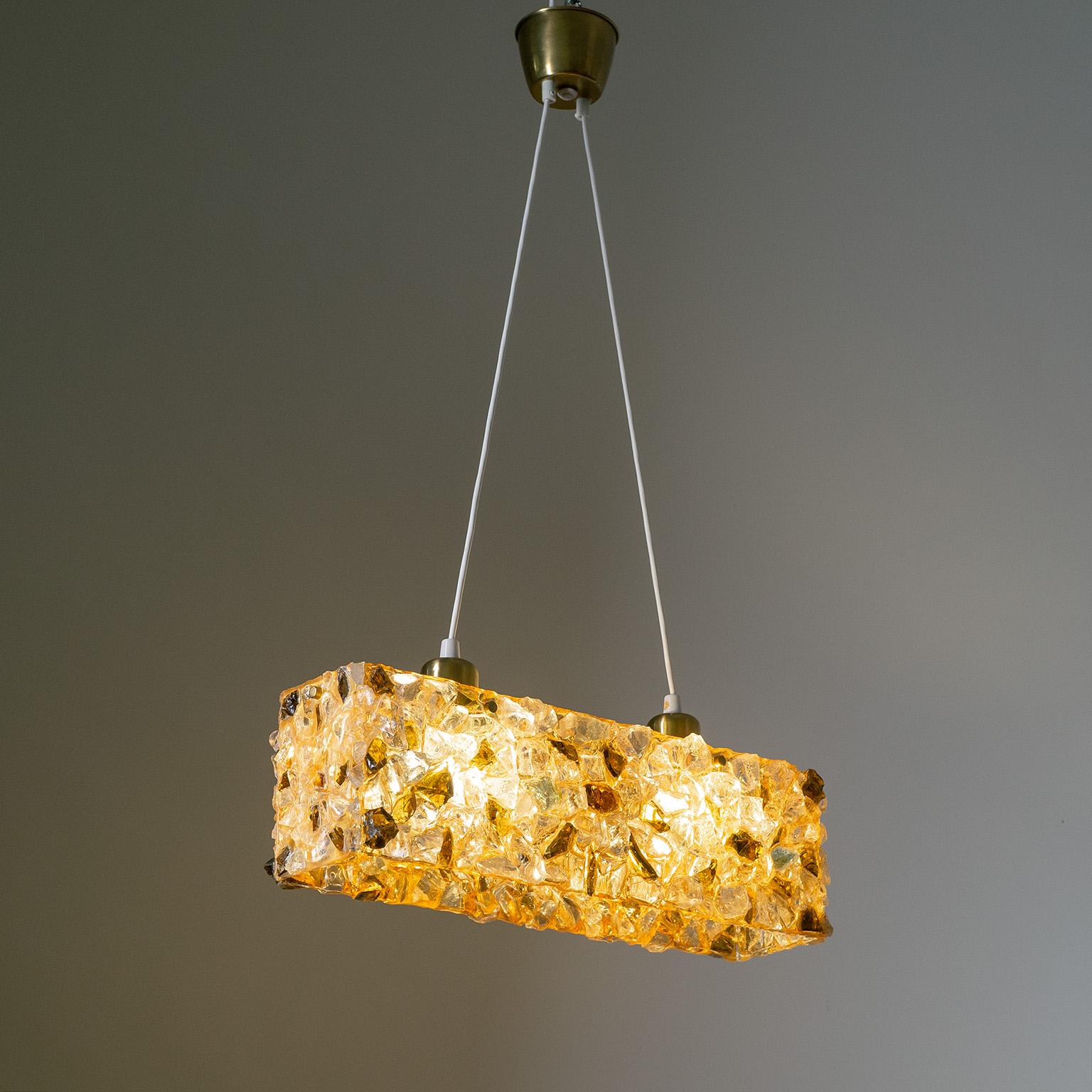 Glass and Resin Suspension Light, 1960 For Sale 6