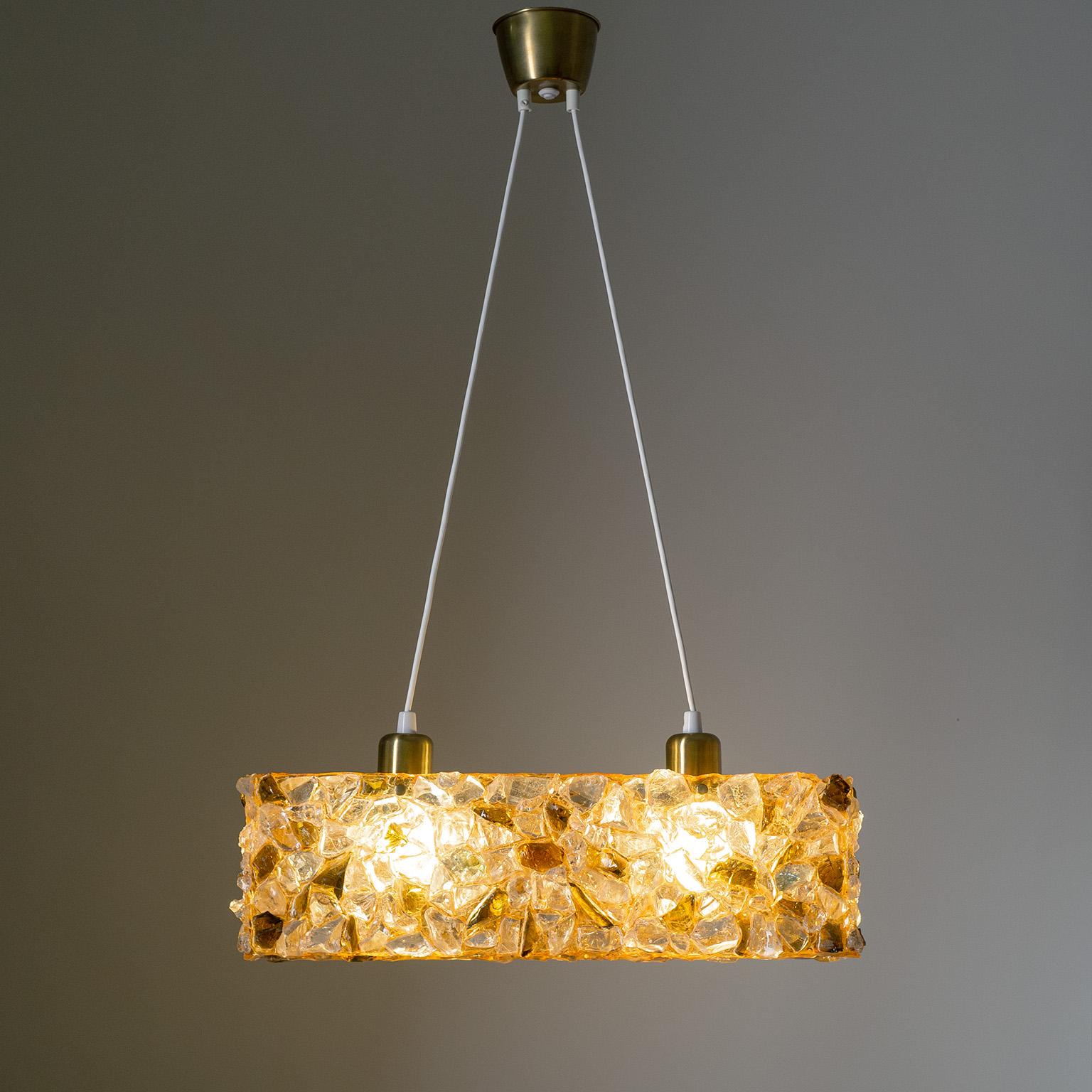 Mid-20th Century Glass and Resin Suspension Light, 1960 For Sale