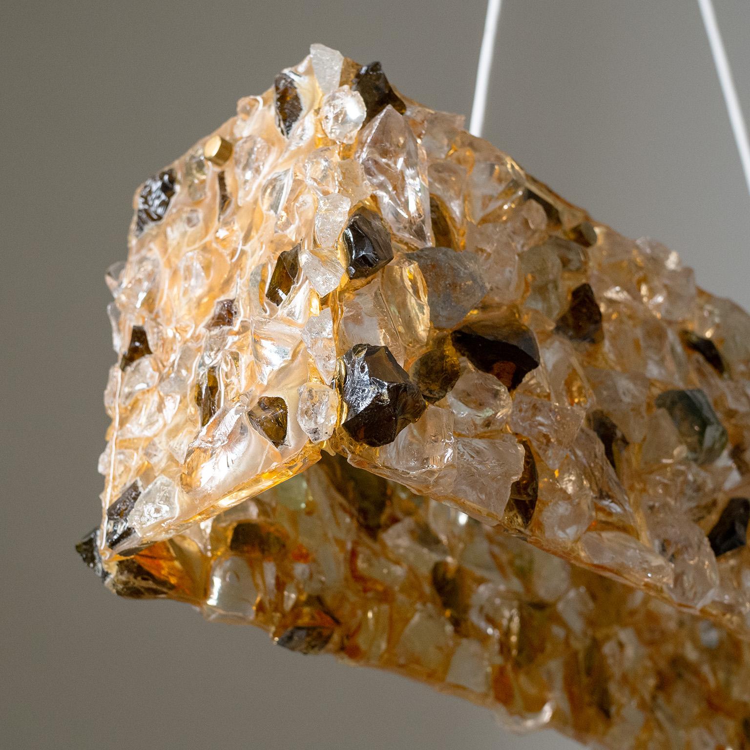 Glass and Resin Suspension Light, 1960 For Sale 3